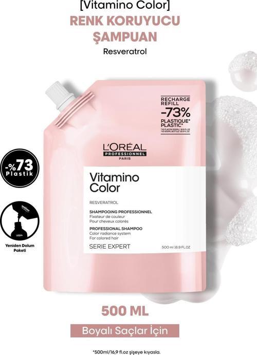 Vitamino Color Boyalı Saçlar İçin Renk Koruyucu Refill Şampuan 500Ml