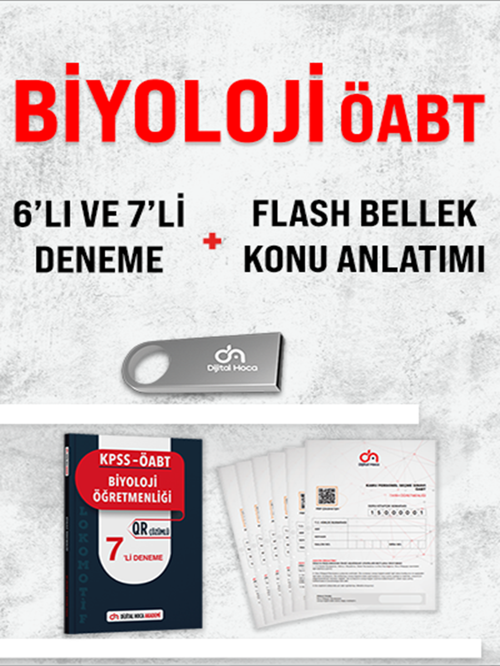 Dijital Hoca Akademi ÖABT Biyoloji Öğretmenliği Deneme+Flash Bellek Video Ders Paketi Seti