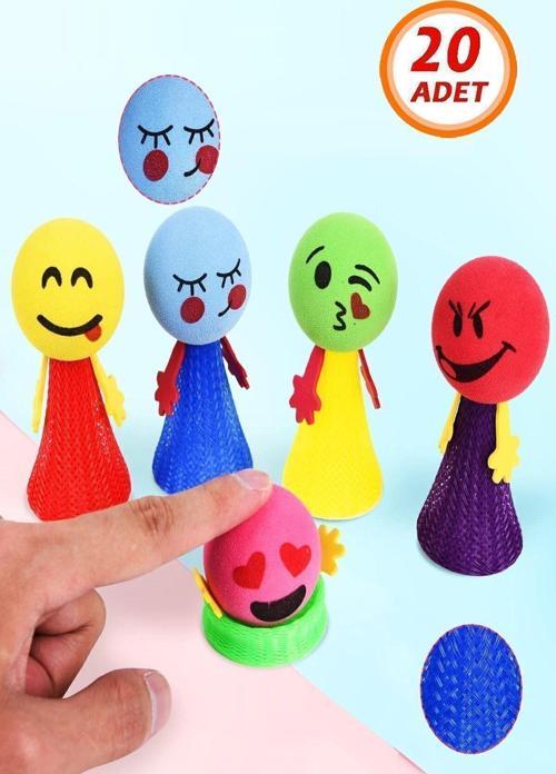 20 Adet Zıplayan Emoji Küçük Adam Sıçrayan Zıp Zıp Oyuncak Karne Hediyesi Doğum Günü Hediyesi