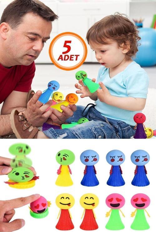5 Adet Zıplayan Emoji Küçük Adam Sıçrayan Zıp Zıp Oyuncak Karne Hediyesi Doğum Günü Hediyesi