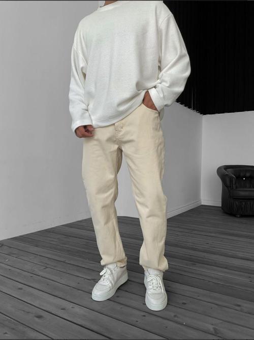 Bej Baggy Pantolon