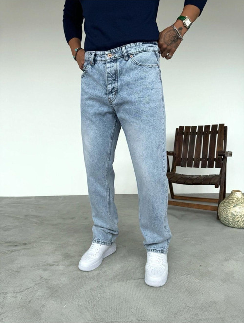 Buz Mavi Baggy Pantolon