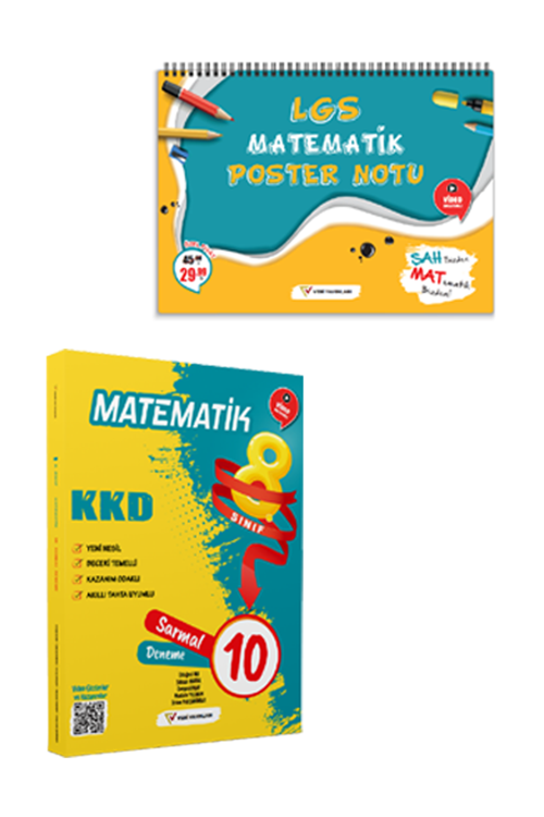 Veri Yayınları 8. Sınıf Matematik KKD Sarmal 10 Deneme ve LGS Matematik Poster Notu İkili Set