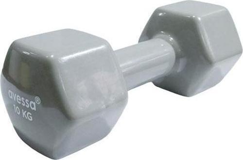10 Kg Vinly Kaplama PVC Açık Gri Dambıl