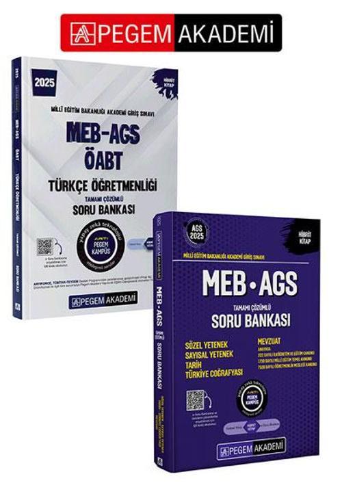 PEGEM AKADEMİ 2025 MEB-AGS-ÖABT Türkçe Öğretmenliği Tamamı Çözümlü Soru Bankası + 2025 MEB-AGS Soru 