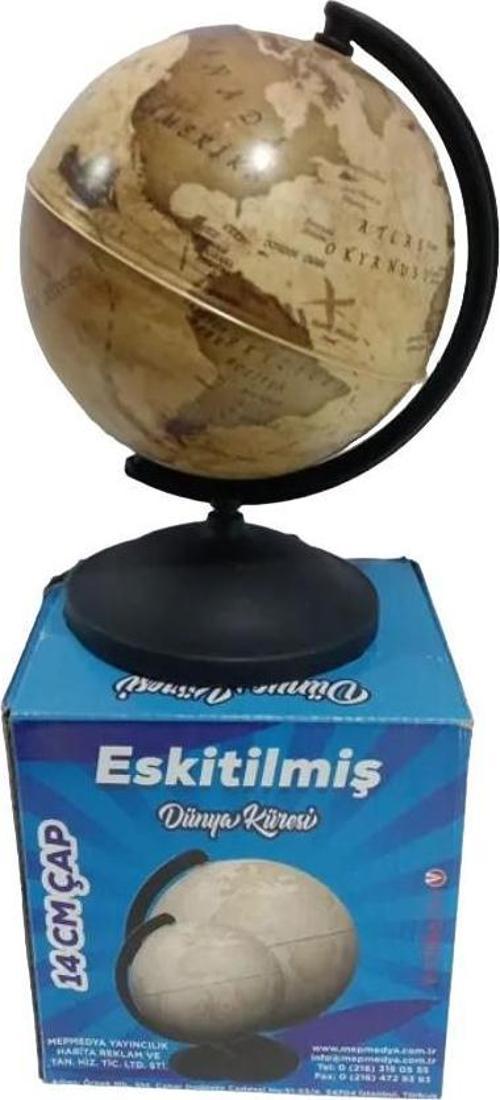Eskitilmiş Dünya Küresi 14cm