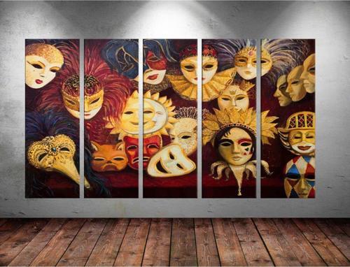 Dev Boyut 5 Parçalı Kanvas Tablo 150x90 cm