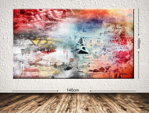 Dev Boyut Soyut Kanvas Tablo 100x140 cm