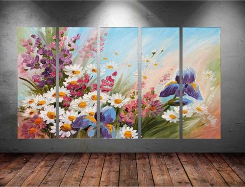 Dev Boyut 5 Parçalı Kanvas Tablo 150x90 cm