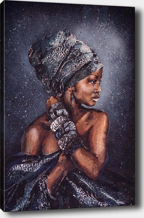 50x70 cm Afrikalı Kız Kanvas Tablo