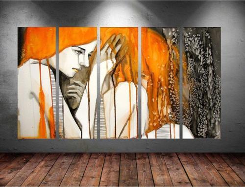 Dev Boyut 5 Parçalı Kanvas Tablo 150x90 cm