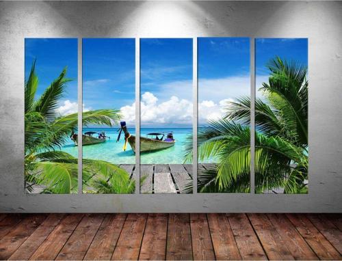 Dev Boyut 5 Parçalı Kanvas Tablo 150x90 cm
