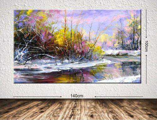 Dev Boyut Manzara Kanvas Tablo 100x140 cm
