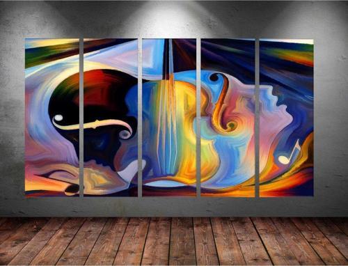 Dev Boyut 5 Parçalı Kanvas Tablo 150x90 cm