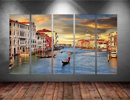 Dev Boyut 5 Parçalı Kanvas Tablo 150x90 cm