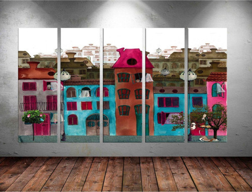 Dev Boyut 5 Parçalı Kanvas Tablo 150x90 cm
