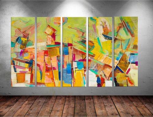 Dev Boyut 5 Parçalı Kanvas Tablo 150x90 cm
