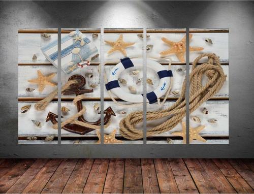 Dev Boyut 5 Parçalı Kanvas Tablo 150x90 cm
