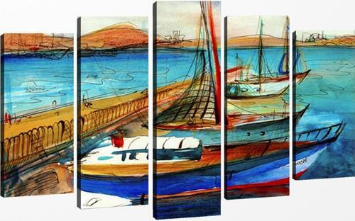 5 Parçalı Kanvas Tablo 60x100 cm