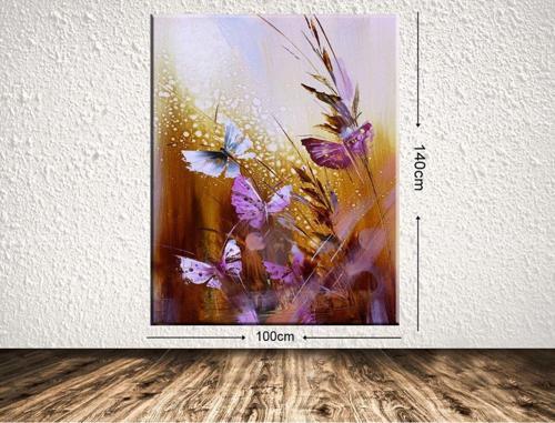 Dev Boyut Çiçek Kanvas Tablo 100x140 cm