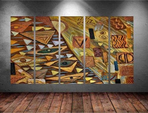 Dev Boyut 5 Parçalı Kanvas Tablo 150x90 cm