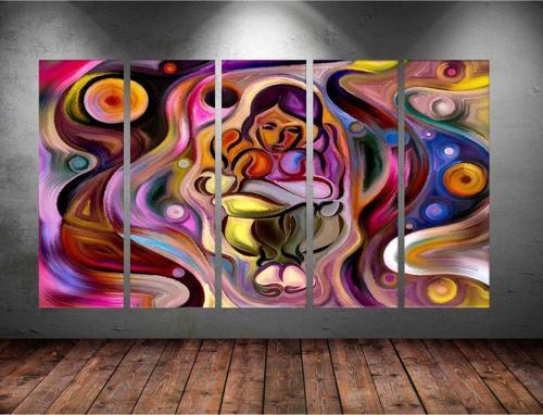 Dev Boyut 5 Parçalı Kanvas Tablo 150x90 cm