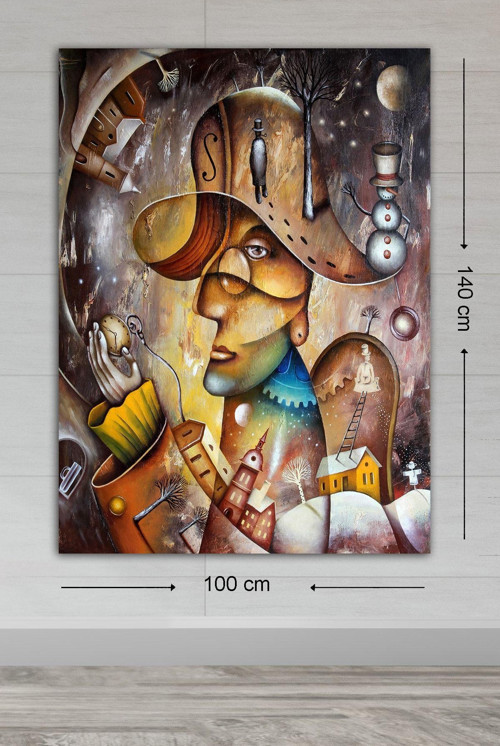 Dev Boyut Dekoratif Kanvas Tablo 100x140 cm