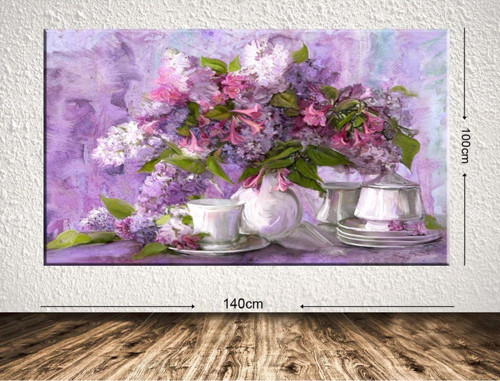 Dev Boyut Çiçek Kanvas Tablo 100x140 cm