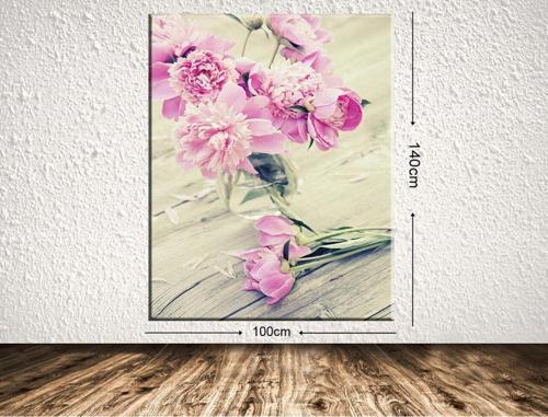 Dev Boyut Çiçek Kanvas Tablo 100x140 cm