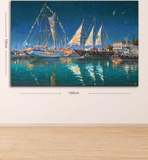 Dev Boyut Dekoratif Kanvas Tablo 100x140 cm