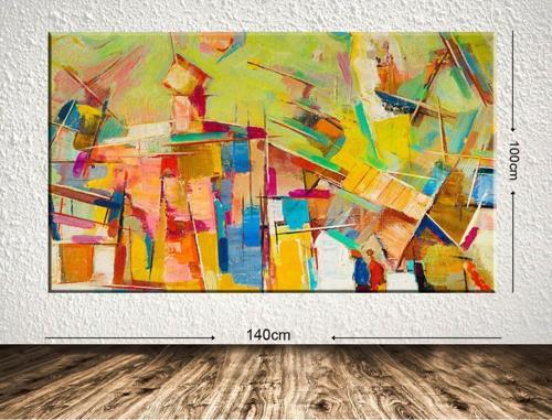 Dev Boyut Soyut Kanvas Tablo 100x140 cm
