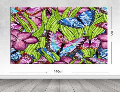 Dev Boyut Çiçek Kanvas Tablo 100x140 cm