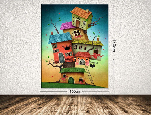 Dev Boyut Dekoratif Kanvas Tablo 100x140 cm