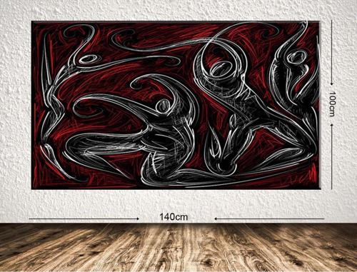 Dev Boyut Soyut Kanvas Tablo 100x140 cm