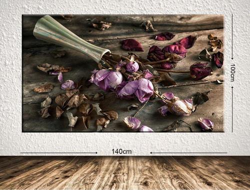 Dev Boyut Çiçek Kanvas Tablo 100x140 cm
