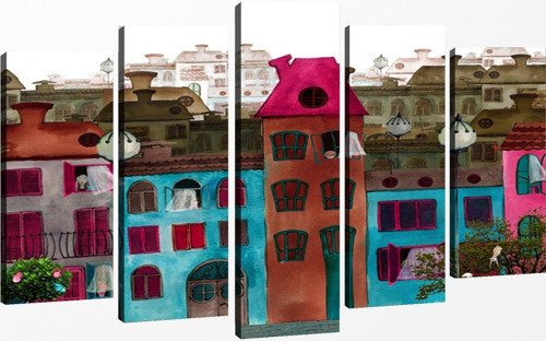 5 Parçalı Kanvas Tablo 60x100 cm