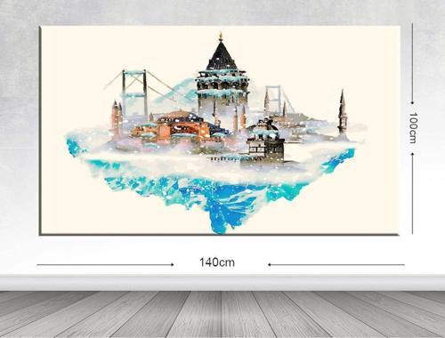 Dev Boyut Manzara Kanvas Tablo 100x140 cm