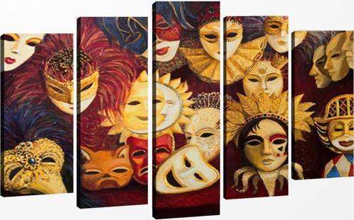 5 Parçalı Kanvas Tablo 60x100 cm