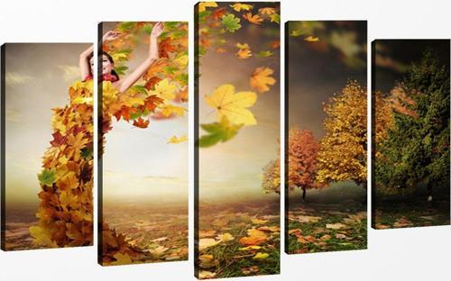 5 Parçalı Kanvas Tablo 60x100 cm