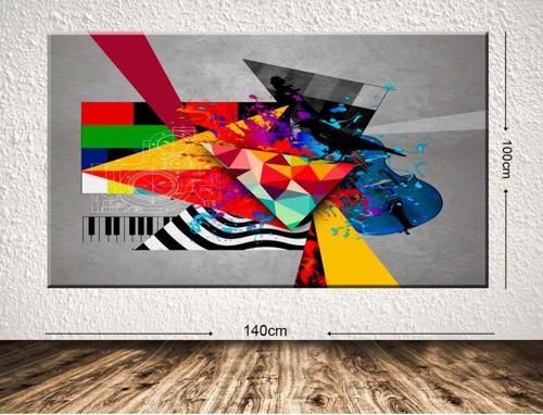 Dev Boyut Soyut Kanvas Tablo 100x140 cm