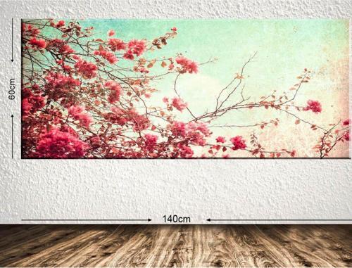 Dev Boyut Çiçek Kanvas Tablo 60x140 cm