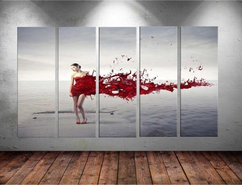 Dev Boyut 5 Parçalı Kanvas Tablo 150x90 cm