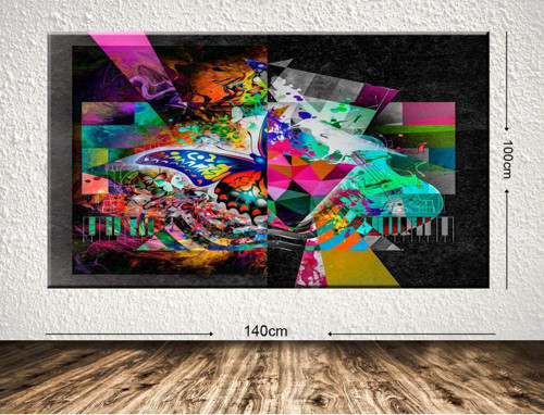 Dev Boyut Soyut Kanvas Tablo 100x140 cm