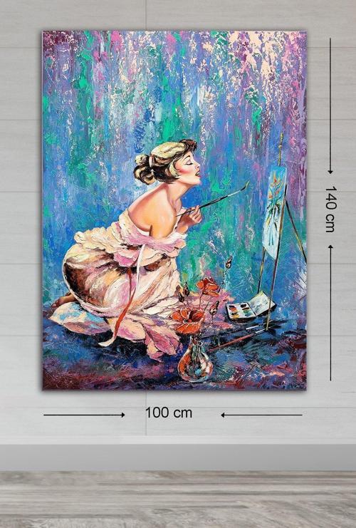 Dev Boyut Dekoratif Kanvas Tablo 100x140 cm