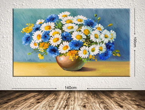 Dev Boyut Çiçek Kanvas Tablo 100x140 cm