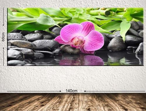 Dev Boyut Çiçek Kanvas Tablo 60x140 cm