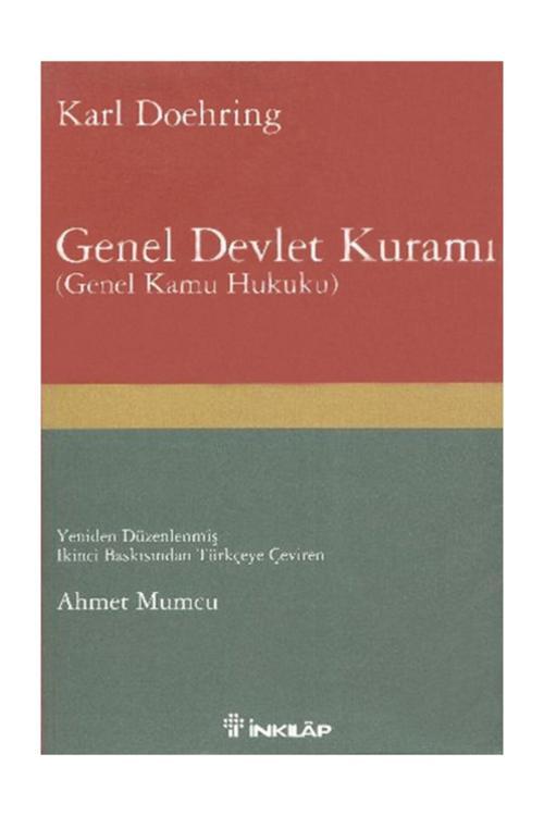 İnkılap Kitabevi Genel Devlet Kuramı Karl Doehring - 