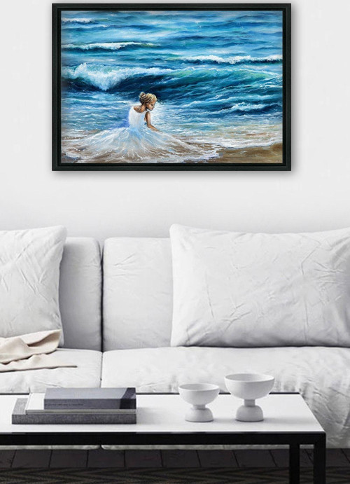 Siyah L Çerçeve Kanvas Tablo 75x105 cm