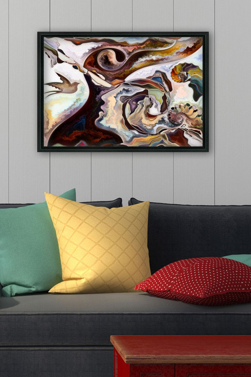 Siyah L Çerçeve Kanvas Tablo 75x105 cm
