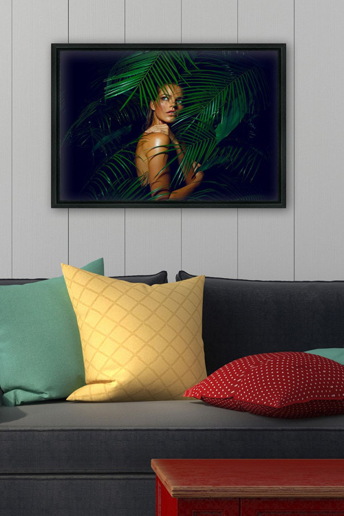 Siyah L Çerçeve Kanvas Tablo 75x105 cm